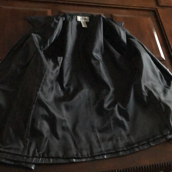 Womens size Large black Alfani Genuine Leather Luxury Jacket WPL 8046 - Picture 12 of 14